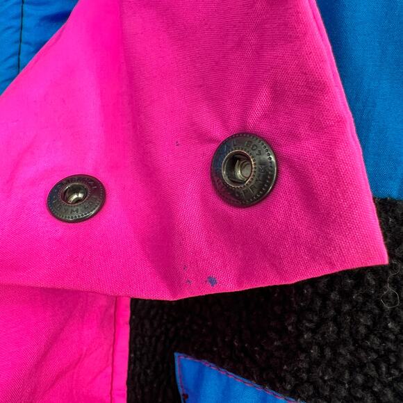 Vintage Solus 1/2 Zip  Polar Fleece Pullover Jacket Large Unisex Pink Blue USA - Picture 5 of 10